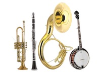 Banjo, Sousaphone, Clarinet, and Trumpet