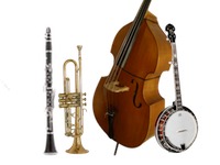 Banjo, Double Bass, Clarinet, and Trumpet