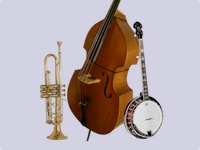 Banjo, Double Bass, and Trumpet